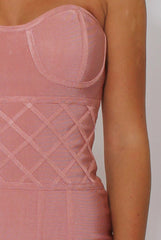 Pink Bandage Bandeau Midi Dress - Chrystelle