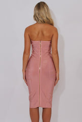 Pink Bandage Bandeau Midi Dress - Chrystelle