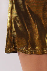 Gold Metallic Playsuit - Citron