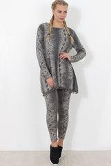 Grey Snakeskin Loungewear - Claudia