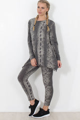 Grey Snakeskin Loungewear - Claudia