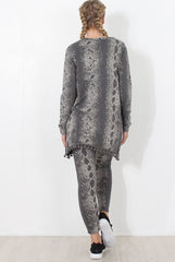 Grey Snakeskin Loungewear - Claudia