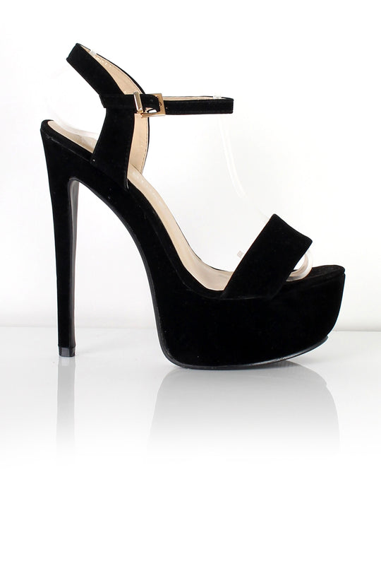 Clarie Suede Strappy Platform Heels