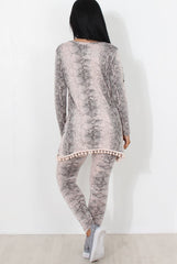 Pink Snakeskin Loungewear Set-Claudia