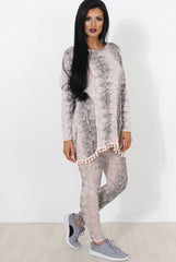 Pink Snakeskin Loungewear Set-Claudia