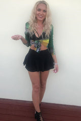 Black Frill High Waisted Shorts - Claudelle