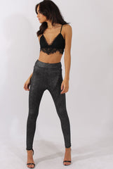 Black Triangular Lace Trim Bralet - Cleo