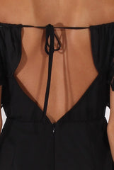 Black Lace Bardot Playsuit - Clover