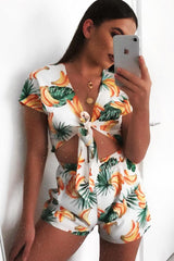 White Banana Crop Top and Short Co-ord - Gabi