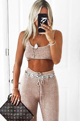 Rose Gold Metallic Knit Bralet - Nidia