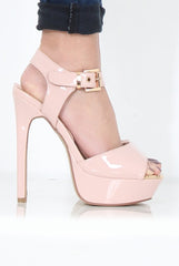 Nude PU High Heels - Hazel