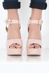 Nude PU High Heels - Hazel