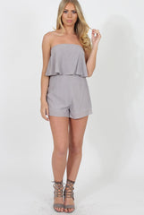 Grey Bandeau Playsuit - Collette
