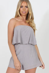 Grey Bandeau Playsuit - Collette
