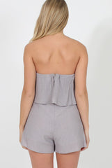 Grey Bandeau Playsuit - Collette