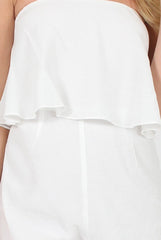 White Bandeau Playsuit - Collette