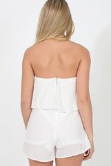 White Bandeau Playsuit - Collette