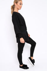 Black Co-ord with Corset Waist Tie Detail - Laurel