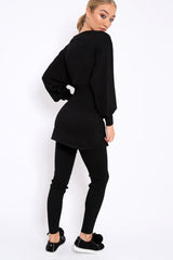 Black Co-ord with Corset Waist Tie Detail - Laurel