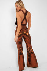 Copper Black Plunge Cross Back Bodysuit - Jolina
