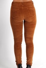 Lana Rust Skinny Fit  Ripped Knee Cords