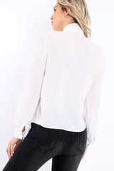 White Ruffled Blouse - Corda