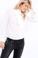 White Ruffled Blouse - Corda