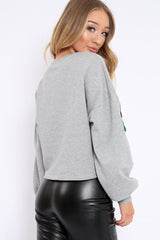 Grey Tassel Front Cropped Jumper - Cosima