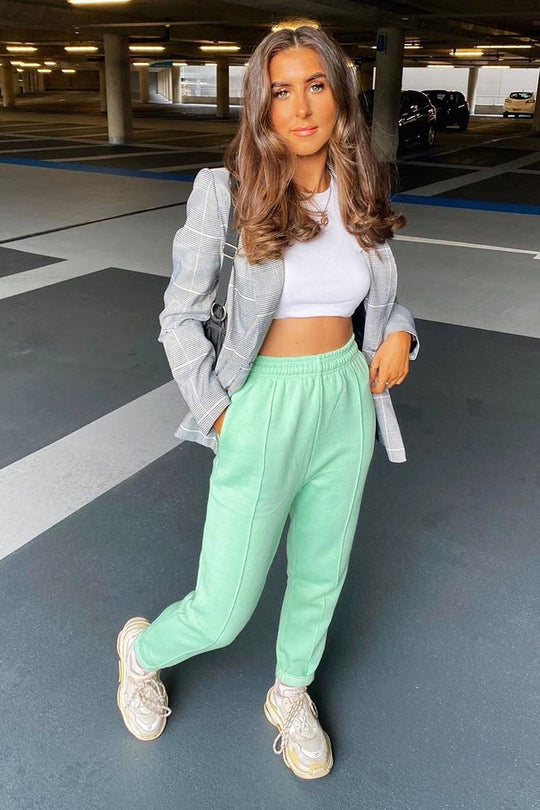 Mint Front Piping Joggers - Jordyn