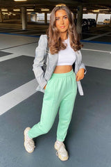 Mint Front Piping Joggers - Jordyn
