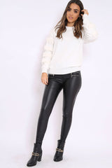 White Fur Sleeve Knitted Jumper - Courtnie