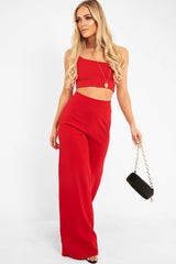 Red One Shouldered Crop Top - Kamri