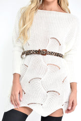 Cream Scallop Hem Knit Jumper - Elyssa
