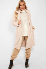 Cream Faux Fur Teddy Coat - Reegan