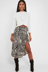 Cream Knit Detail Crop Jumper - Kiana