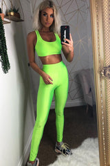 Neon Green Crop Bralet Leggings Co-Ord - Erinn
