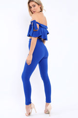 Royal Blue Trousers and Crop Top Co-ord - Daizy
