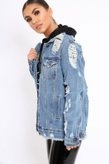 Denim Distressed Jacket -Dakira