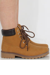 Honey Faux Leather Trim Hiker Boots - Dakota