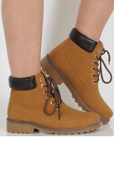 Honey Faux Leather Trim Hiker Boots - Dakota