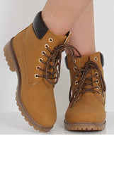 Honey Faux Leather Trim Hiker Boots - Dakota