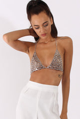 Silver Metal Chain Bra - Damaris