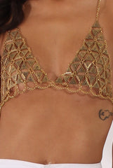 Gold Metal Chain Bra - Damaris