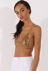 Gold Metal Chain Bra - Damaris