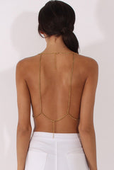 Gold Metal Chain Bra - Damaris