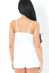 White Lace Detail Playsuit - Dani