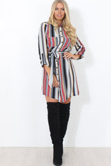 Danty Multi Coloured Stiped Shirt Dress