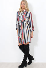 Danty Multi Coloured Stiped Shirt Dress
