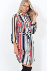 Danty Multi Coloured Stiped Shirt Dress