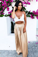 White plunge Gold Ring Bralet Darcia